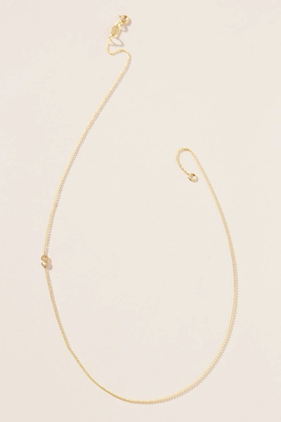 Maya Brenner 14k Gold Asymmetrical Numeral Necklace In Grey