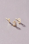 Maya Brenner 14k Yellow Gold Numeral Post Earring In Grey