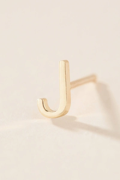 Maya Brenner 14k Yellow Gold Monogram Post Earring