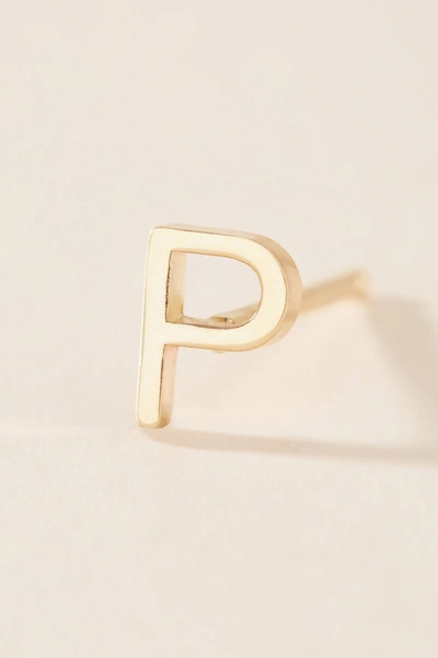 Maya Brenner 14k Yellow Gold Monogram Post Earring