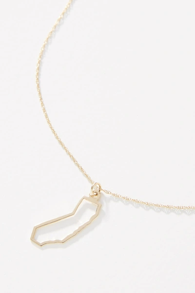 Maya Brenner 14k Gold State Pendant Necklace In Gold