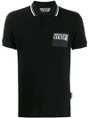 Versace Jeans Couture Logo Patch Regular Fit Polo In Black