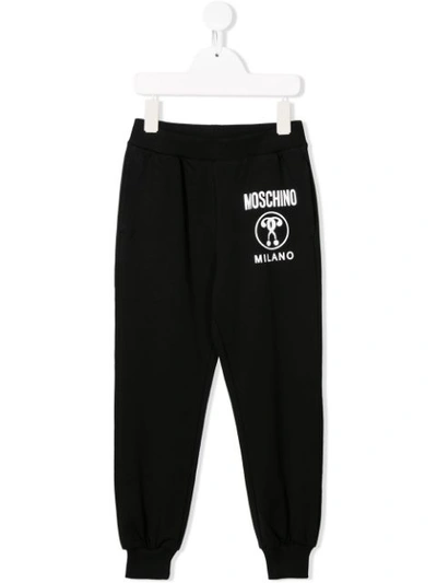 Moschino Kids' Sport Trousers With Logo In Nero