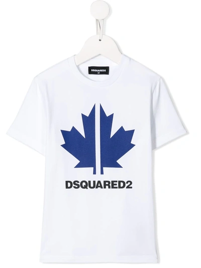 Dsquared2 Teen Logo-print Short-sleeved T-shirt In White