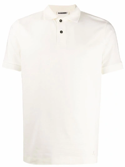 Jil Sander Plus Elasticized Jersey Polo Shirt In White