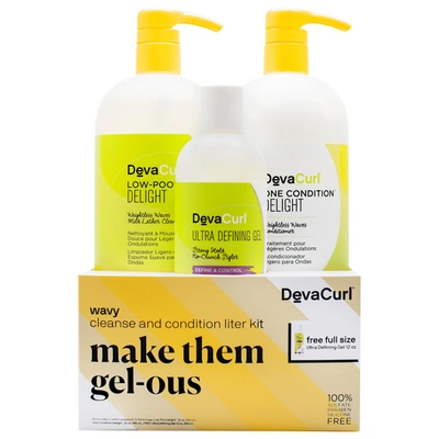 Devacurl Make Them Gel-ous Wavy Cleanse & Condition Liter Kit