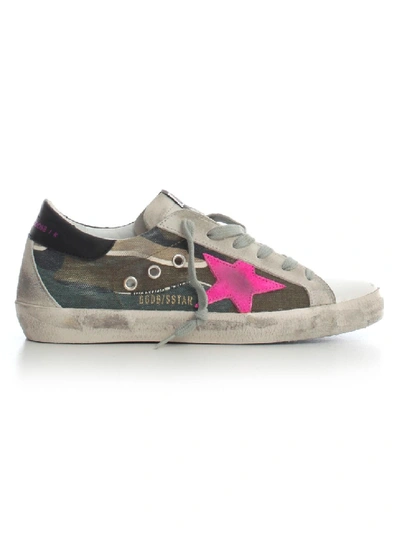 Golden Goose Sneakers Superstar Canvas Camou Fucsia In Grey