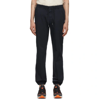 Z Zegna Navy Cotton Jogger Lounge Pants In Blu Scuro Unito