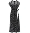 Red Valentino Embroidered Floral Tulle Dress Black In Black,white