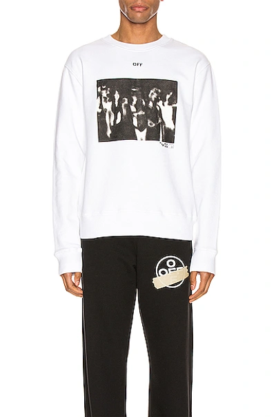 Off-white Spray Painting Slim Crewneck In White & Black