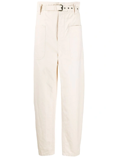 Isabel Marant Étoile Wide Leg Straight Trousers In Neutrals