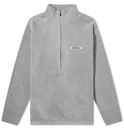 Pre-owned Fear Of God  Essentials Polar Fleece Half Zip Pullover Sweater Grey