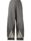 Mm6 Maison Margiela Slit Wide-leg Trousers In Grey