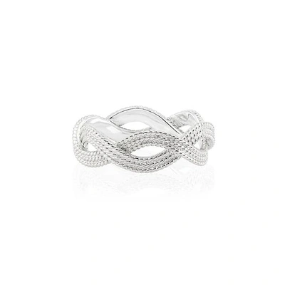 Anna Beck Braided Stacking Ring In Silver