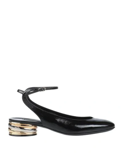 Casadei Mary Jane Patent-leather Ballerinas In Black