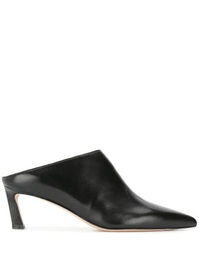 Stuart Weitzman Women's Mira Leather Mules In Black