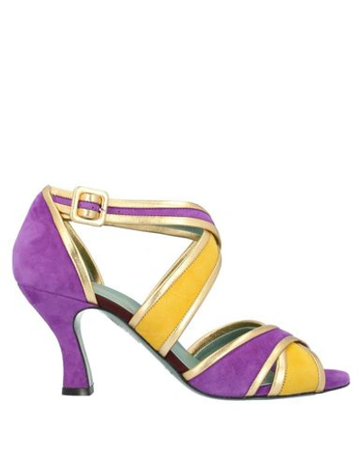 Paola D'arcano Tango Style Sandals In Purple