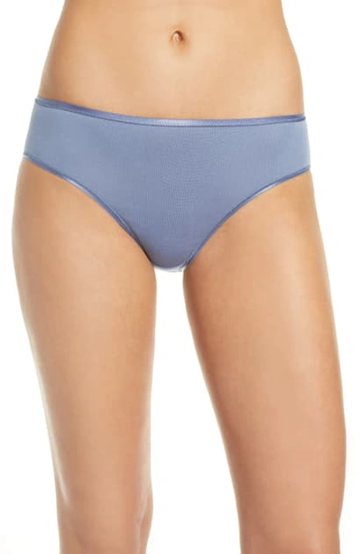 Hanro Cotton Seamless High-cut Full Briefs In Caribbean Blue 1554