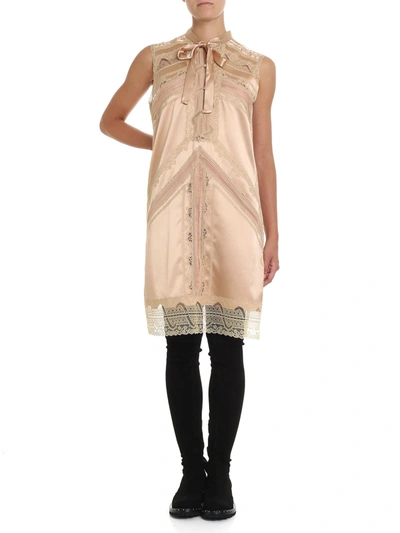 Ermanno Scervino Lace And Silk Embellished Satin Short Dress In Pink