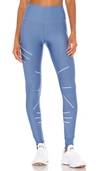 Alo Yoga Sequence Glow In The Dark High Waist Leggings In Blue Jean