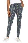 Bobeau Cozy Joggers In Navy Floral