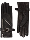 Agnelle Black Barbra Zip Leather Gloves
