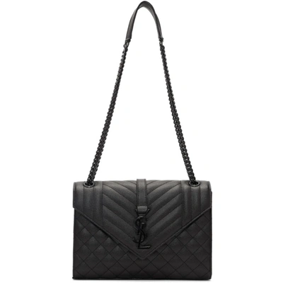 Saint Laurent Black Medium Envelope Bag In 1000 Black