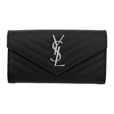 Saint Laurent Black Envelope Wallet In 1000 Black