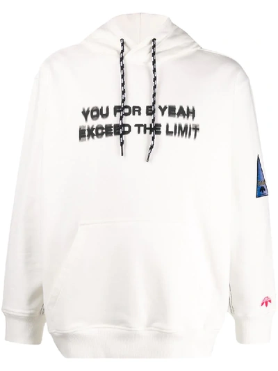 Adidas Originals By Alexander Wang 白色“you For E Yeah Exceed The Limit”连帽衫 In White