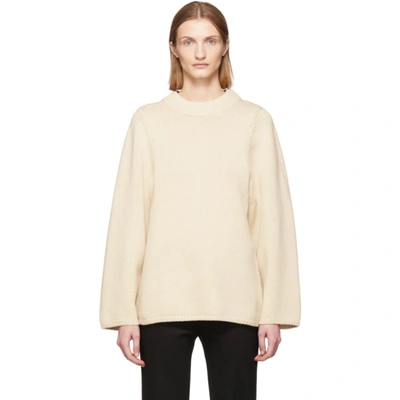 Totême Toteme Off-white Wool Pomy Sweater In Cream