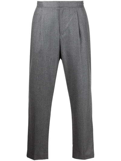 Officine Generale Drew Wool Pleated Trousers In Gray