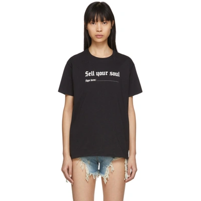 R13 Sell Your Soul T-shirt In Washed Blk