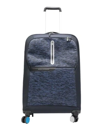 Piquadro Wheeled Luggage In Dark Blue