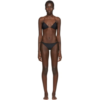 Oseree Ssense Exclusive Black String Bikini In 9040 Black