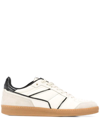 Ami Alexandre Mattiussi Logo-embroidered Leather Trainers In Neutrals