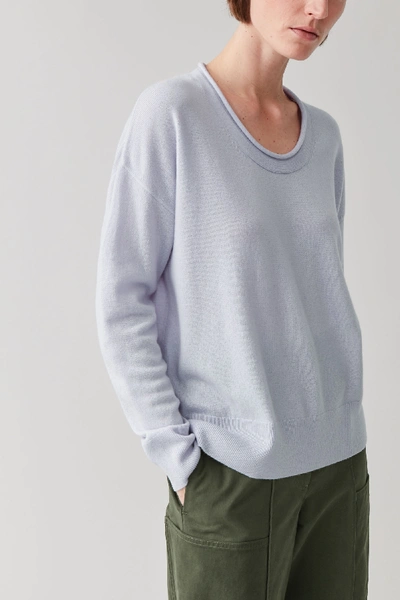 Cos Merino-cashmere Knitted Sweater In Purple