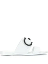 Ferragamo Women's Taryn Slide Sandals In White