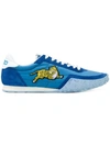 Kenzo Men's Move Vintage Tiger Nylon/suede Sneakers In Blue