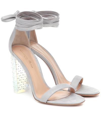 Gianvito Rossi Astra Suede Sandals In Grey