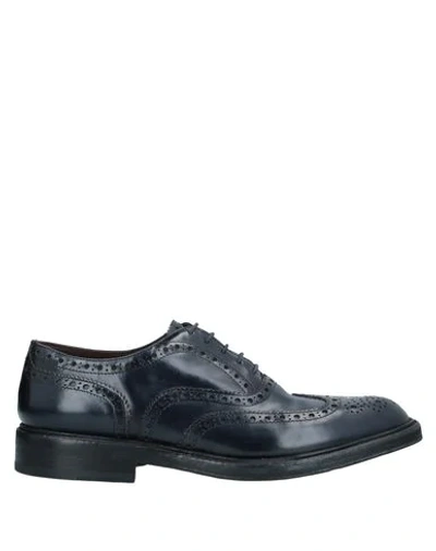 Green George Lace-up Shoes In Dark Blue