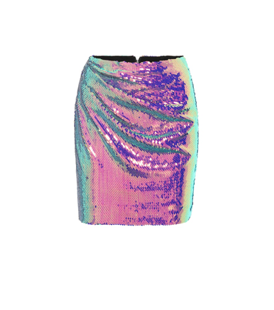 Alex Perry Braxter Sequined Miniskirt In Purple