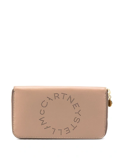 Stella Mccartney Stella Logo Zip-around Wallet In Brown