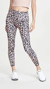 Onzie High Basic Midi Rose Leopard Printed Leggings