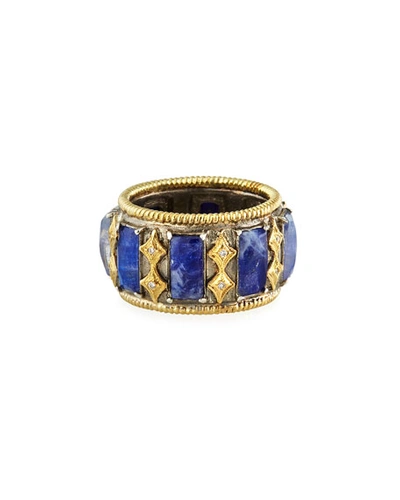 Armenta Old World Blue Doublet Diamond Crivelli Wide Ring In Gold