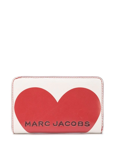 Marc Jacobs Heart Logo Compact Wallet In White