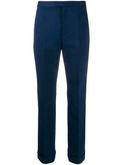 Maison Margiela Cropped Tailored Trousers In Blue