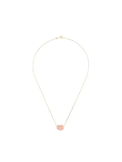 Aliita 9kt Yellow Gold Crab Necklace In Pink