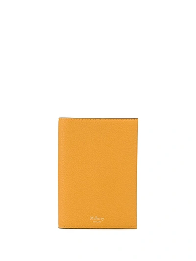 Mulberry Grained-effect Passport Cover In Yellow