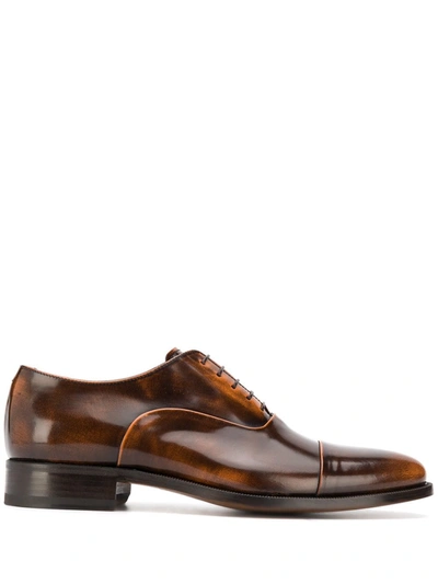 Scarosso Lorenzo Lace-up Oxford Shoes In Brown Calf
