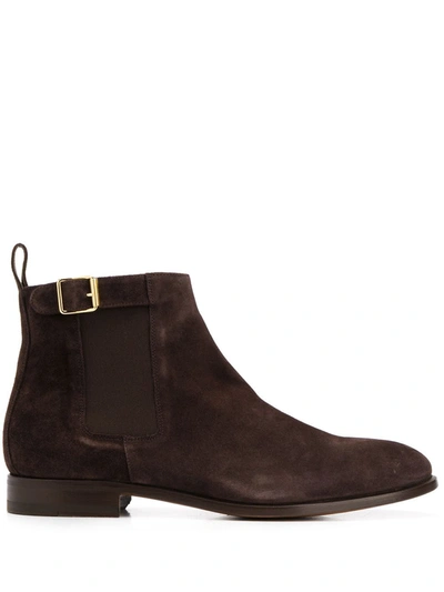 Scarosso Marinella Buckled Chelsea Boots In Brown